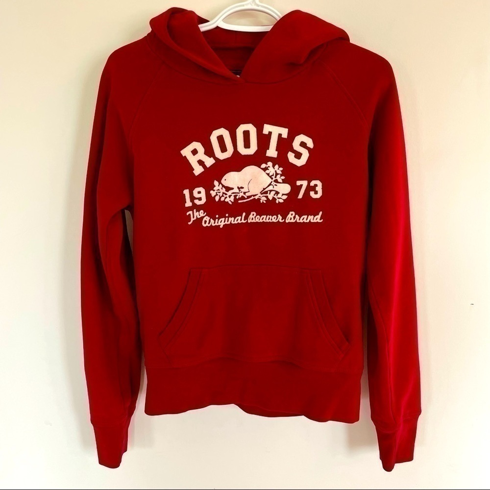 ROOTS Red Kangaroo Hoodie Youth Unisex Medium - Picture 4 of 8